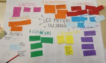 Carte mentale des différentes activités jardin par thème